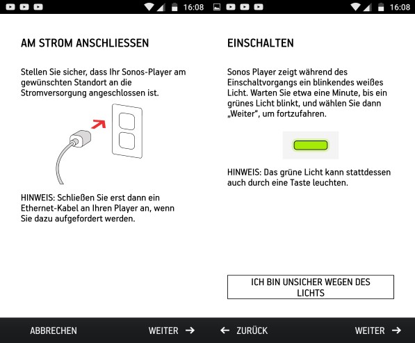 Sonos Connect Setup mit der Sonos Controller-App