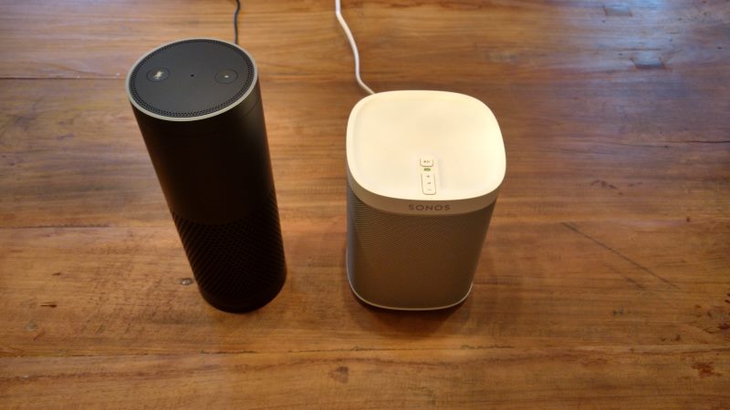 Klangvergleich Amazon Echo versus Sonos Play:1 Lautsprecher
