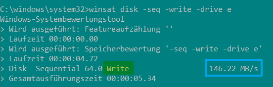 Western Digital Elements Desktop Festplatte Schreibgeschwindigkeit