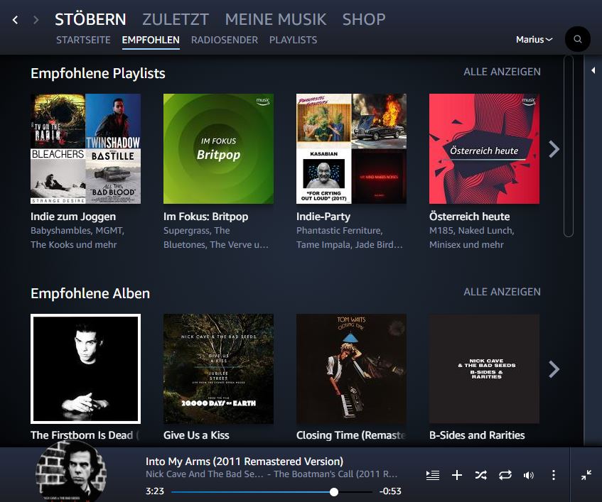 Amazon Music Unlimited Bedienung und Handhabung