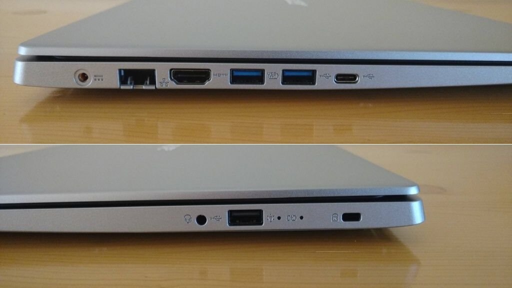 Acer Aspire 5 Notebook Schnittstellen links und rechts